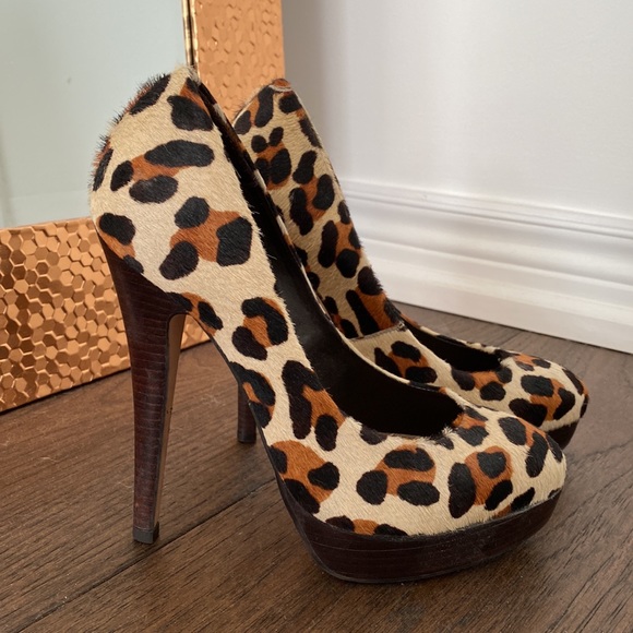 French Connection leopard-print platform heels size 7.5 (U.K. 5) - Picture 2 of 9